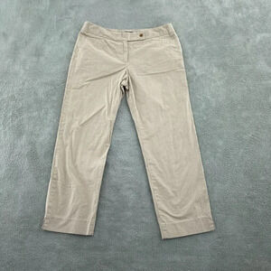 Talbots Womens Beige Gingham Pants Size 4 Cotton Spandex Blend 4599
